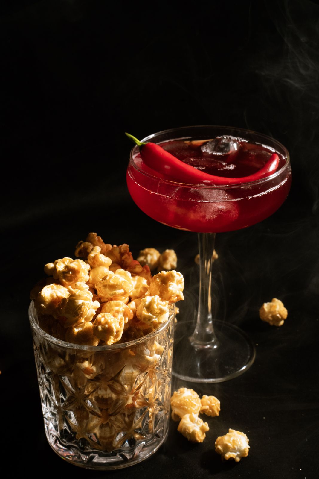 Cocktail pimenté et popcorn au Pimento